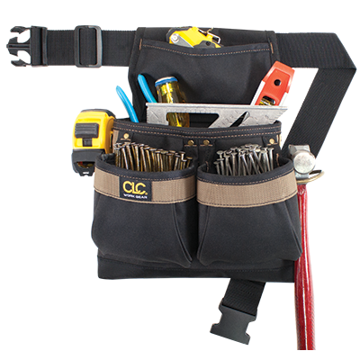 CLC PK1836 5 Pocket Framer’s Nail & Tool Bag with Poly Belt
