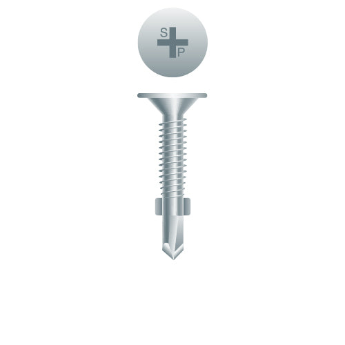 R107 - Strong-Point Phillips Wafer Head w/Wings, Zinc Plated, 10-24 x 1-7/16, #3 Point, Box of 4,000