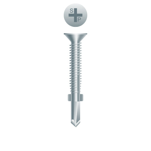 R334 - Strong-Point Phillips Flat Head Reamer w/Wings, Zinc Plated, 1/4-20 x 3-3/4, #4 Point, Box of 500