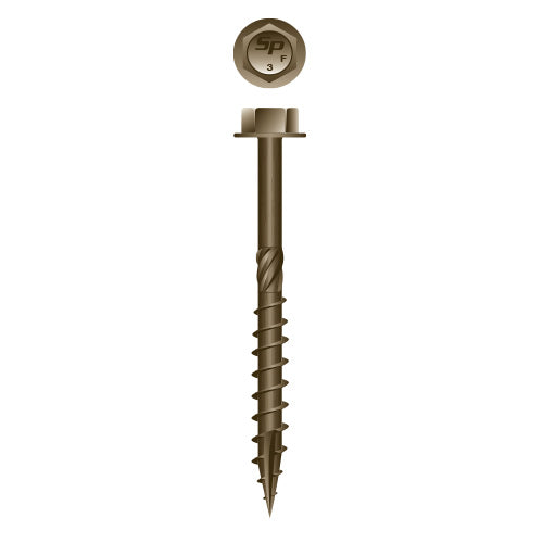 XH20030W - Strong Timber Unslotted Indented Hex Washer Head 5/16 x 3, Knurl, Type '17', WAR, Box of 500