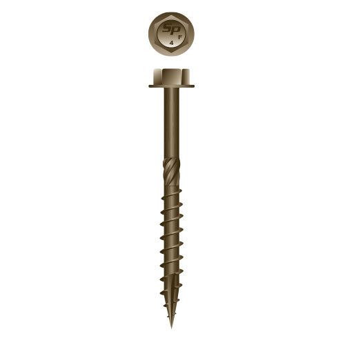 XH20040W - Strong Timber Unslotted Indented Hex Washer Head 5/16 x 4, Knurl, Type '17', WAR, Box of 500