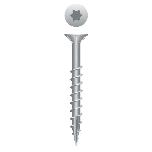 XT1240SS - Strong-Point 305 Stainless Steel Star Drive Flat Head w/Nibs, Coarse Thread, Type '17',12 x 4, Box of 1,000