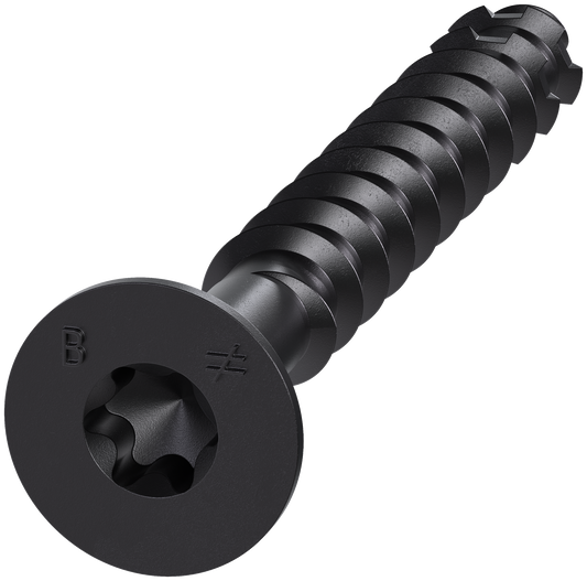 Simpson Strong-Tie TNTBL25214TF Titen Turbo™ — 1/4 in. x 2-1/4 in. 6-Lobe Flat-Head Concrete and Masonry Screw, Black (100-Qty) (Pack of 5)
