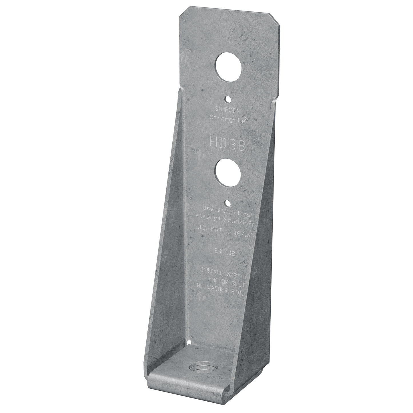 Simpson Strong-Tie HD7B HDB 12-3/8 in. Galvanized (G90) Bolted Holdown