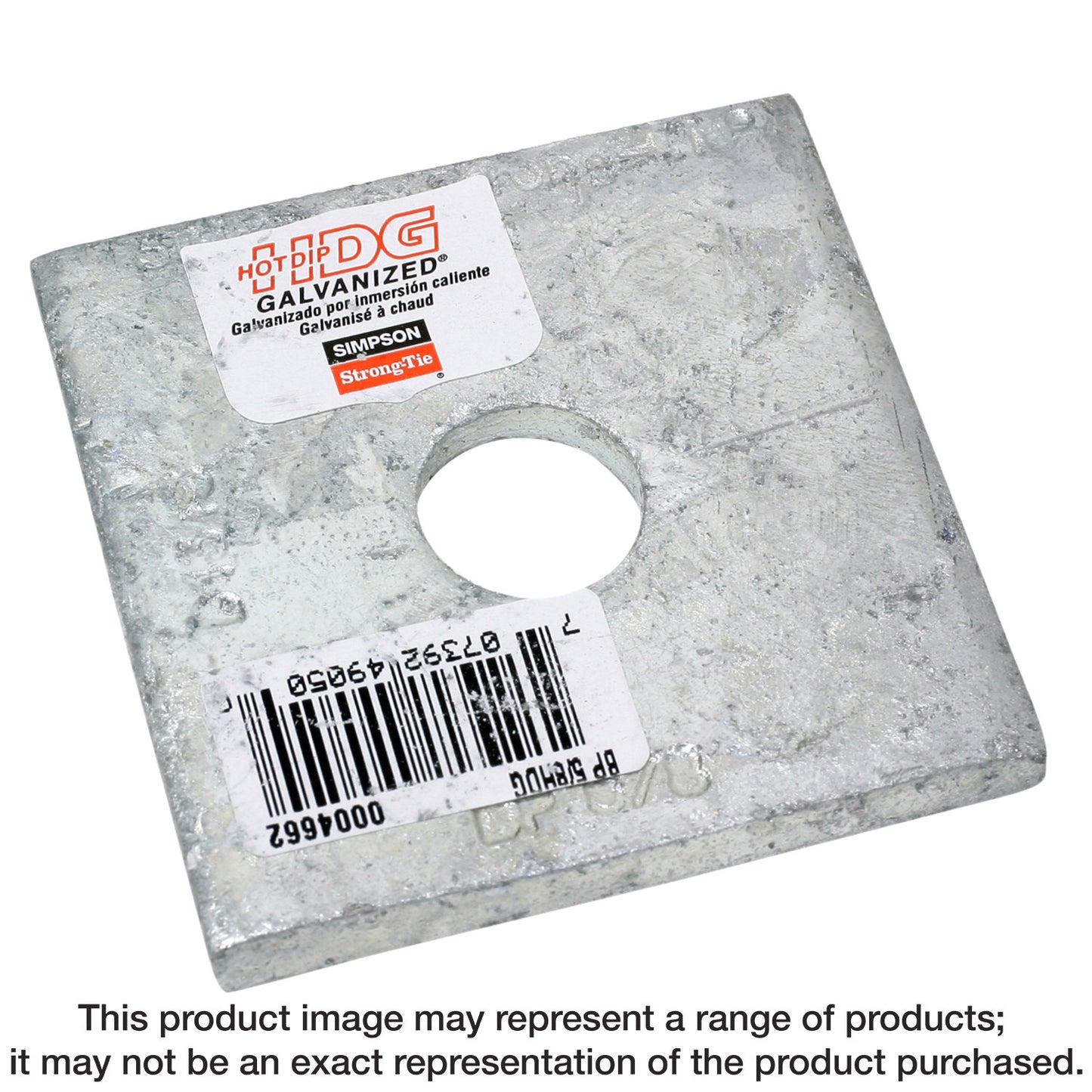 Simpson Strong-Tie BP 5/8HDG BP 2-1/2 in. x 2-1/2 in. Hot-Dip Galvanized Bearing Plate with 5/8 in. Bolt Dia. (Pack of 100)