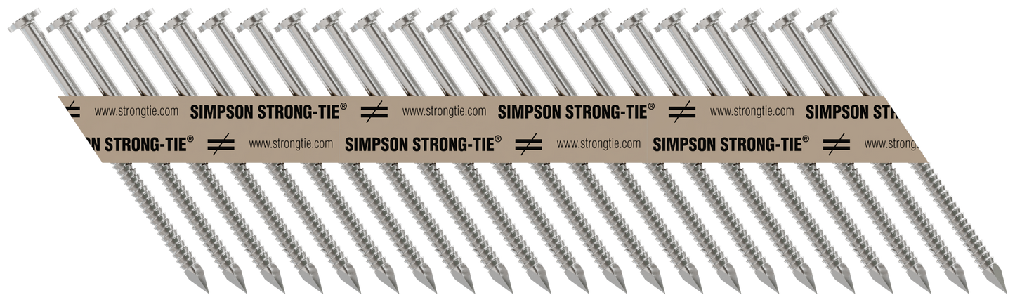 Simpson Strong-Tie T10A250MCN Strong-Drive® 33° SCNR™ RING-SHANK CONNECTOR Nail — 2-1/2 in. x .131 in. Type 316 (1000-Qty) (Pack of 144)