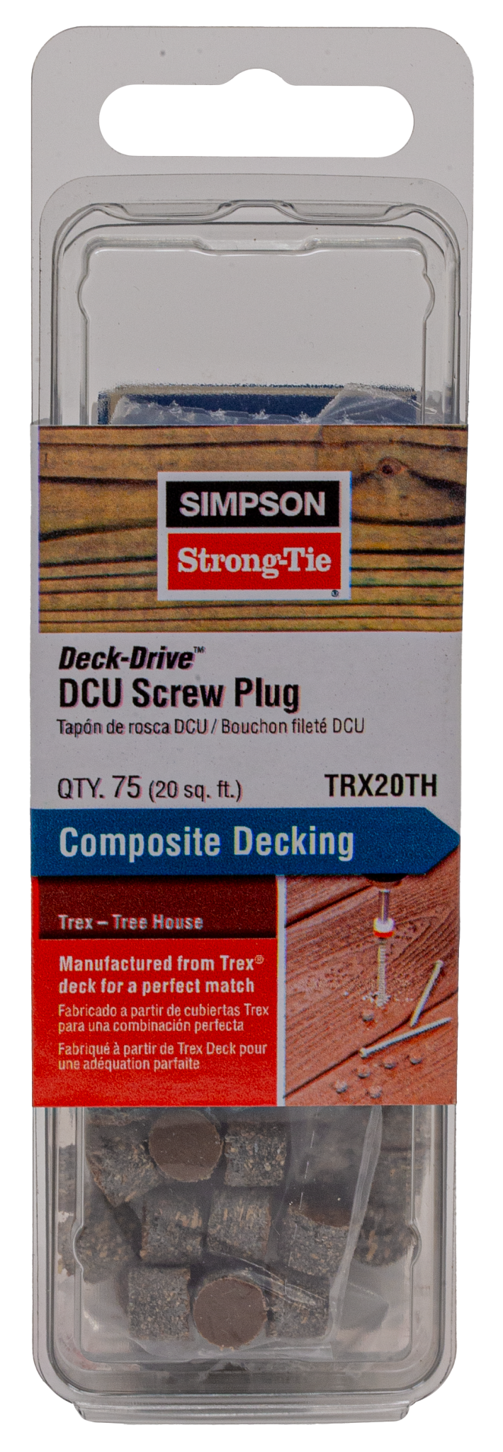 Simpson Strong-Tie TRX20TH Deck-Drive™ DCU Screw Plug — Trex Tree House (75-Qty)