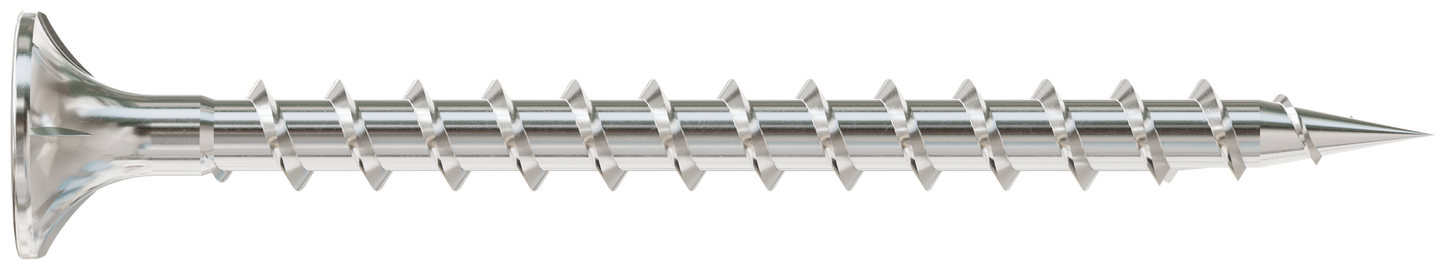 Simpson Strong-Tie T08C225WQC Fiber-Cement Screw — #8 x 2-1/4 in. #2 Square Wafer-Head, Type 316 (2000-Qty)