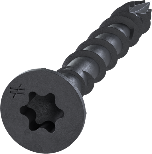 Simpson Strong-Tie DSVBK158R160 Deck-Drive™ DSV WOOD Screw — #8 x 1-5/8 in. T25, Flat Head, Quik Guard®, Black (160-Qty) (Pack of 1620)