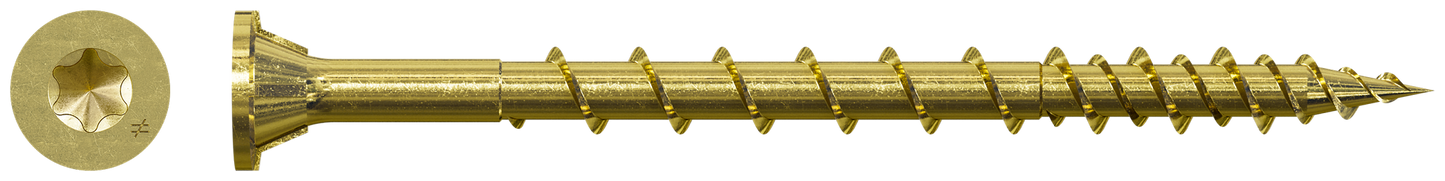 Simpson Strong-Tie WSV212S Strong-Drive® WSV SUBFLOOR Screw (Collated) — #9 x 2-1/2 in. T25, Yellow Zinc (1500-Qty) (Pack of 100)
