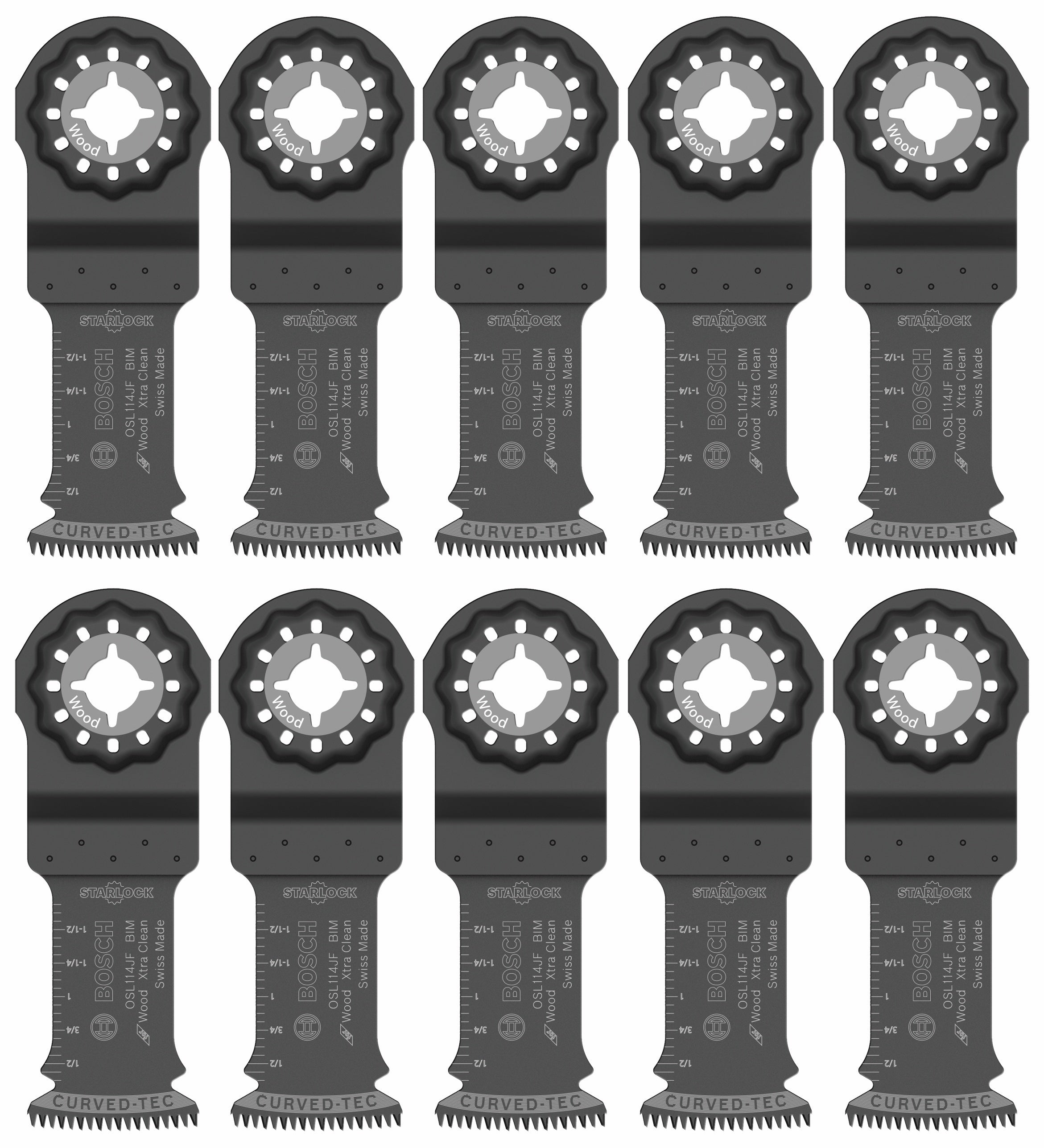 BOSCH OSL114JF-10 1-1/4 In. Starlock® Oscillating Multi Tool Bi-Metal Xtra-clean Plunge Cut Blade 10 Pk.