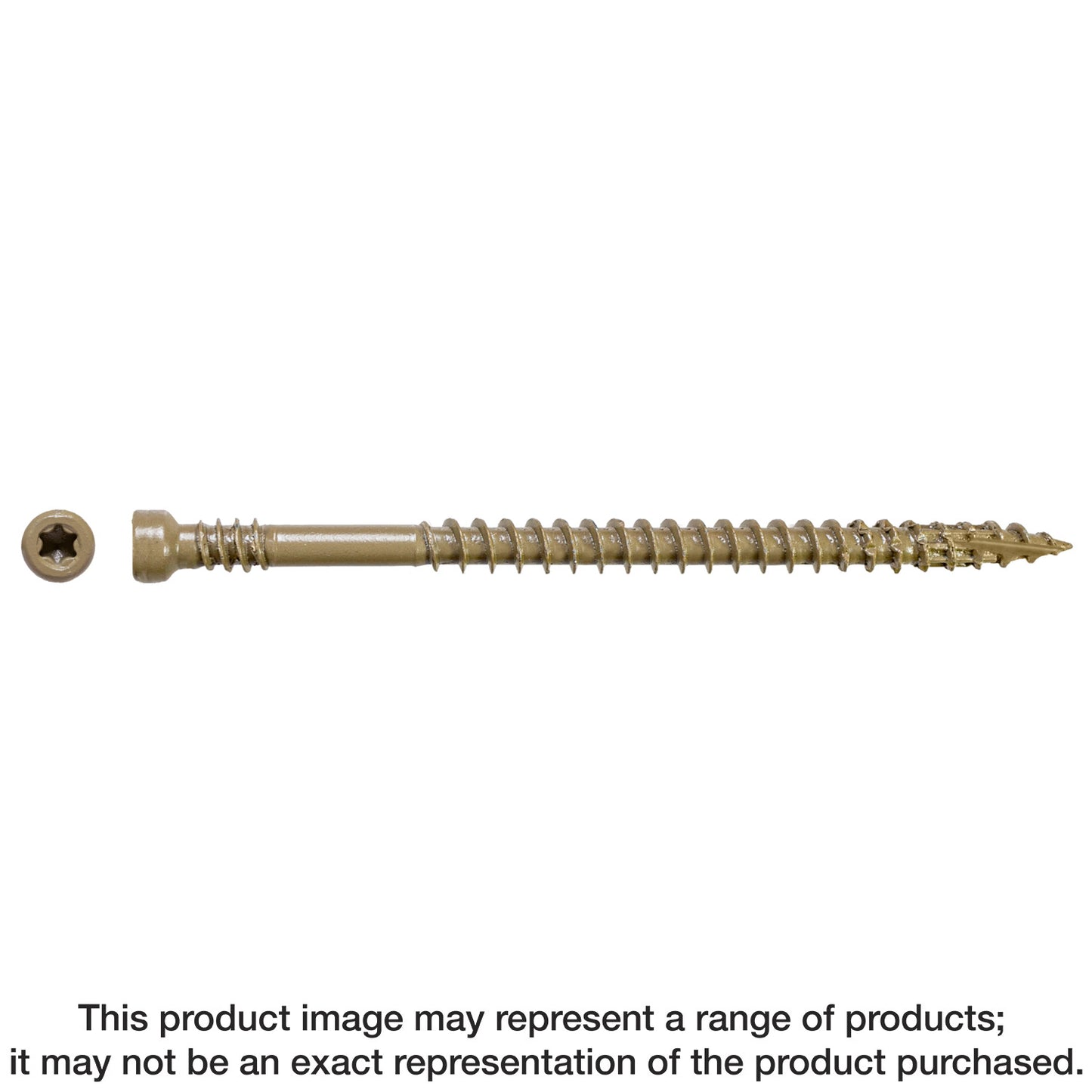 Simpson Strong-Tie FT07212R400 Finish Trim Screw — #7 x 2-1/2 in. T10, Trim-Head, Quik Guard®, Tan (400-Qty) (Pack of 6)