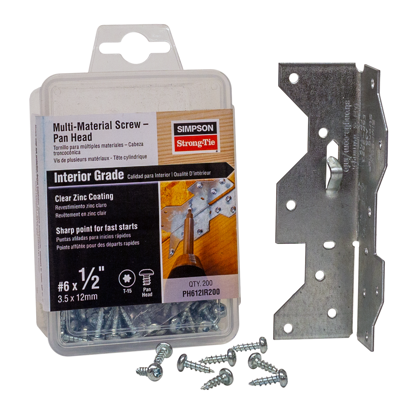 Simpson Strong-Tie PH612IR200 Multi-Material Screw — Pan Head #6 x 1/2 in. (200-Qty) (Pack of 5)