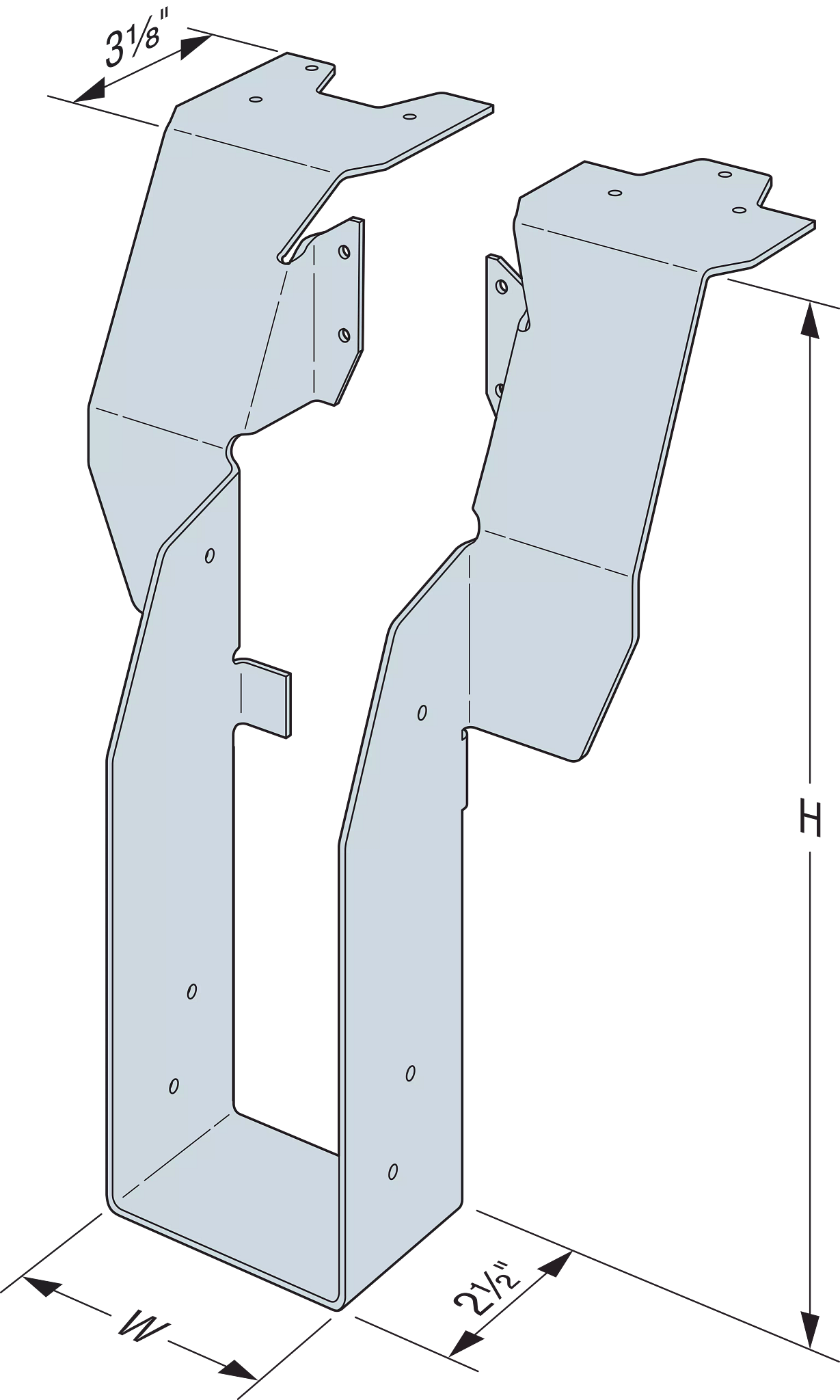Simpson Strong-Tie DGT3.62/11.88 DGT™ Top-Flange Fire Wall Hanger for 3-1/2 in. x 11-7/8 in. Engineered Wood