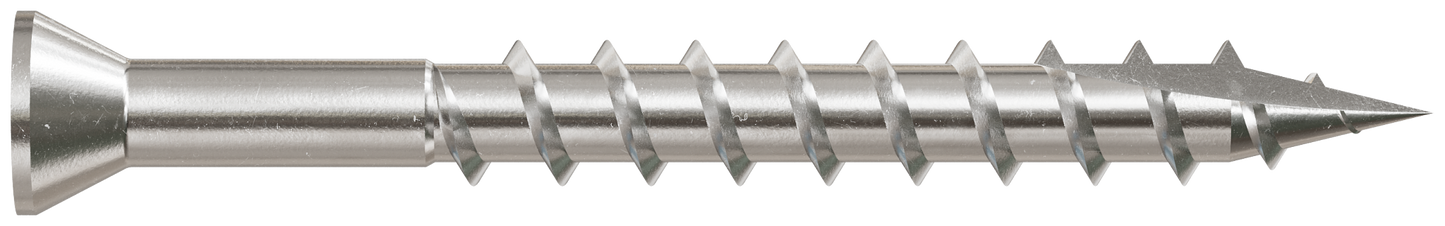 Simpson Strong-Tie T07162FB1 Trim-Head Screw, Square Drive — #7 x 1-5/8 in. #1 SQ, Type 316 (1 lb.)
