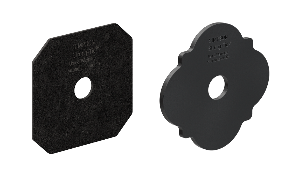 Simpson Strong-Tie APDMW56 Outdoor Accents® Mission Collection® ZMAX®, Black Powder-Coated Decorative Washer