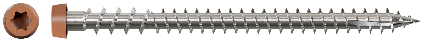 Simpson Strong-Tie DCU234S316TN03 Deck-Drive™ DCU COMPOSITE Screw (Collated) — #10 x 2-3/4 in. Type 316, Tan 03 (1000-Qty) (Pack of 100)