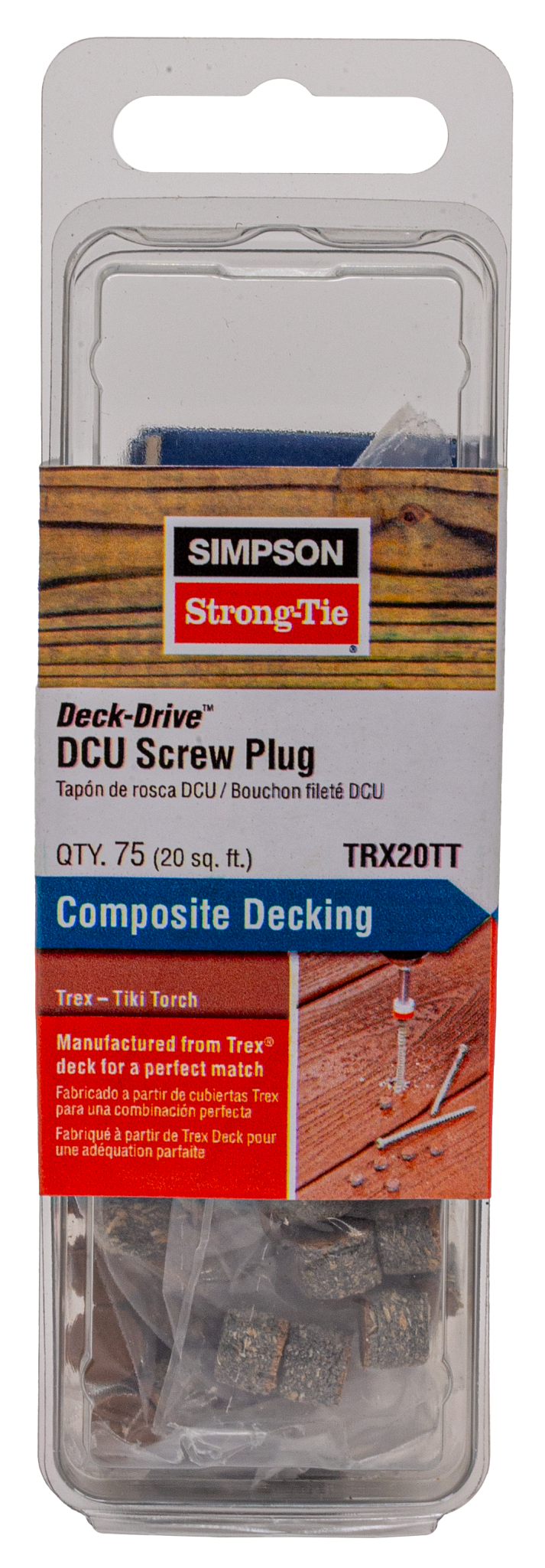 Simpson Strong-Tie TRX20TT Deck-Drive™ DCU Screw Plug — Trex Tiki Torch (75-Qty)