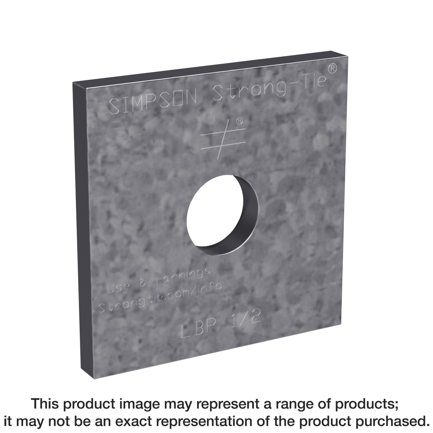 Simpson Strong-Tie LBP 1/2 LBP 2 in. x 2 in. Galvanized Bearing Plate for 1/2-in. Dia. Anchor Bolt (Pack of 3000)
