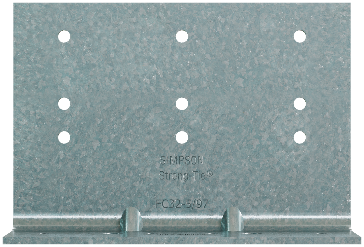 Simpson Strong-Tie FC32-5/97-R25 FC 2 in. x 3-1/2 in. x 5 in. 12-Gauge Bypass Framing Fixed-Clip Connector (Qty-25)