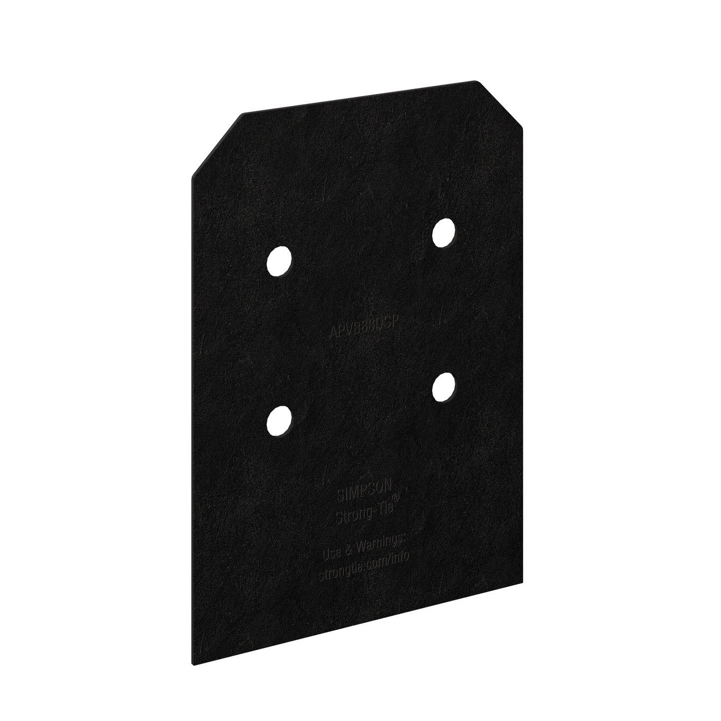 Simpson Strong-Tie APVB88DSP Outdoor Accents® Avant Collection™ ZMAX®, Black Post Base Side Plate for 8x (Qty-2) (Pack of 5)