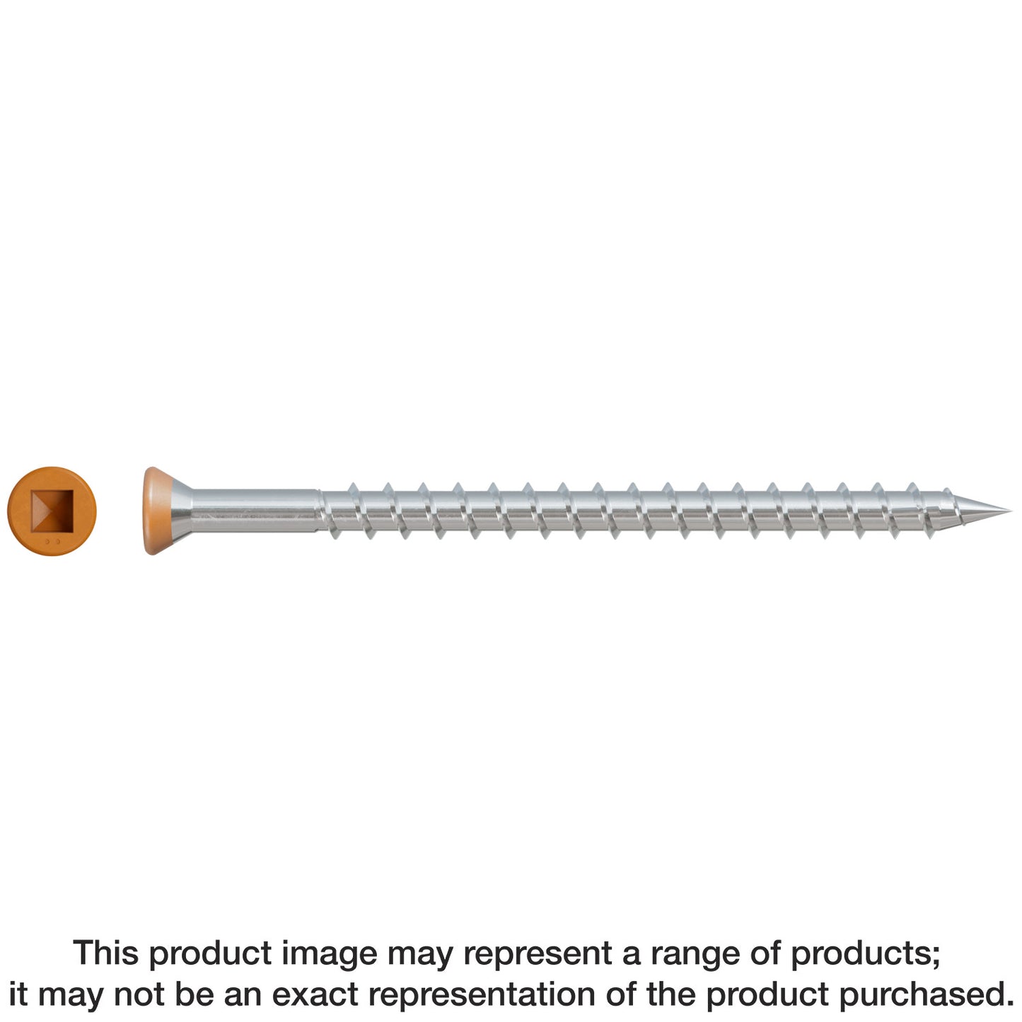 Simpson Strong-Tie DTH212S305TN04 Trim-Head Screw — Sharp Point (Collated) — #7 x 2-1/2 in. #2 Square Type 305 Tan 04 (1000-Qty)