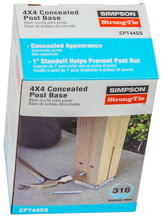 Simpson Strong-Tie CPT44SS CPT Stainless-Steel Concealed Post Base for 4x4
