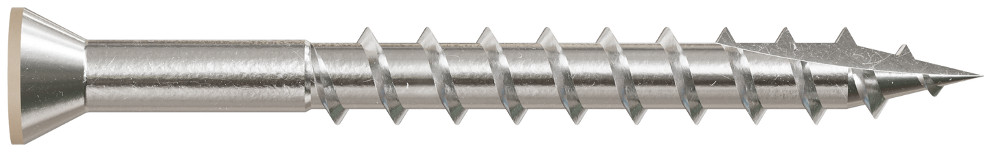 Simpson Strong-Tie T07162FT70TN02 Trim-Head Screw, 6-Lobe Drive — #7 x 1-5/8 in. T-15 Type 316, Tan 02 (70-Qty) (Pack of 5)