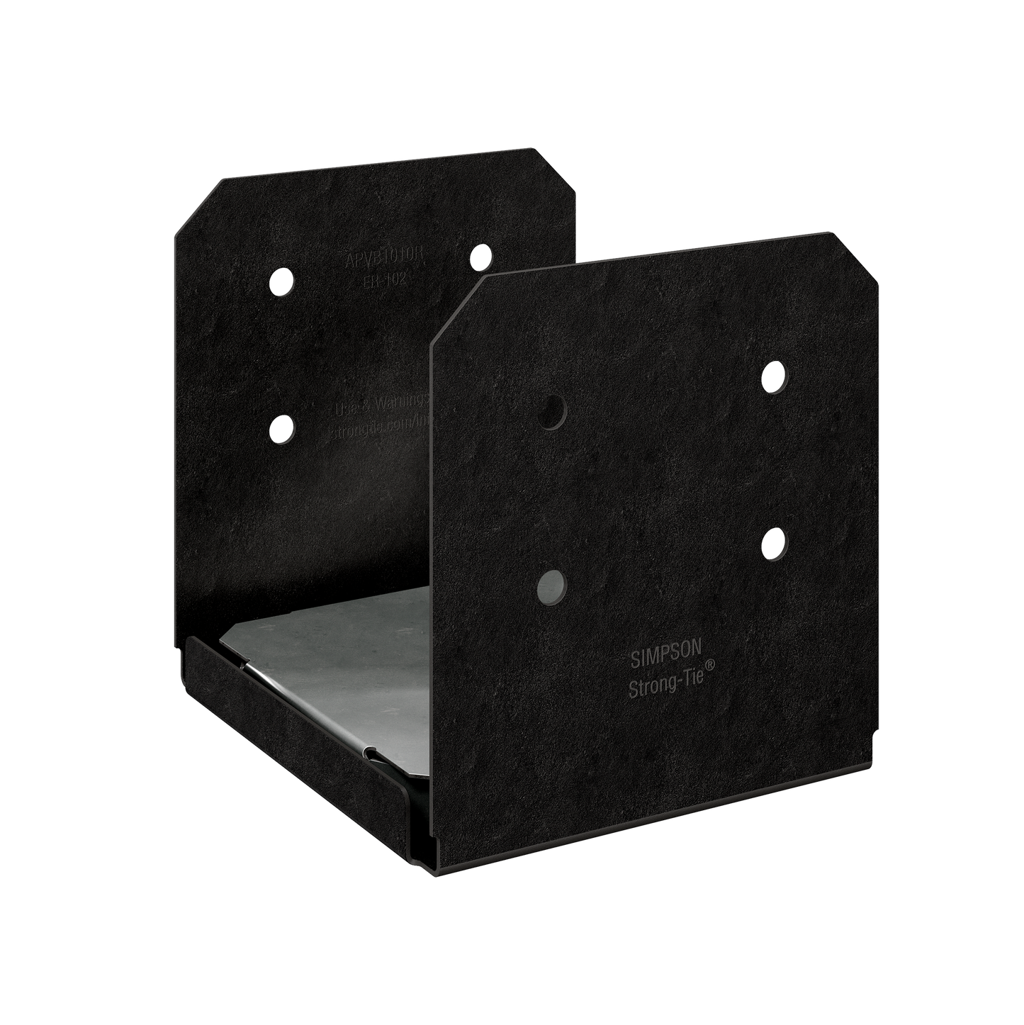 Simpson Strong-Tie APVB1010R Outdoor Accents® Avant Collection™ ZMAX®, Black Powder-Coated Post Base for 10x10 Rough