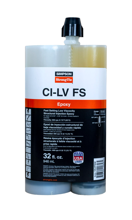 Simpson Strong-Tie CILVFS32 CI-LV FS™ Fast-Setting Low-Viscosity Structural Injection Epoxy (32 oz.)