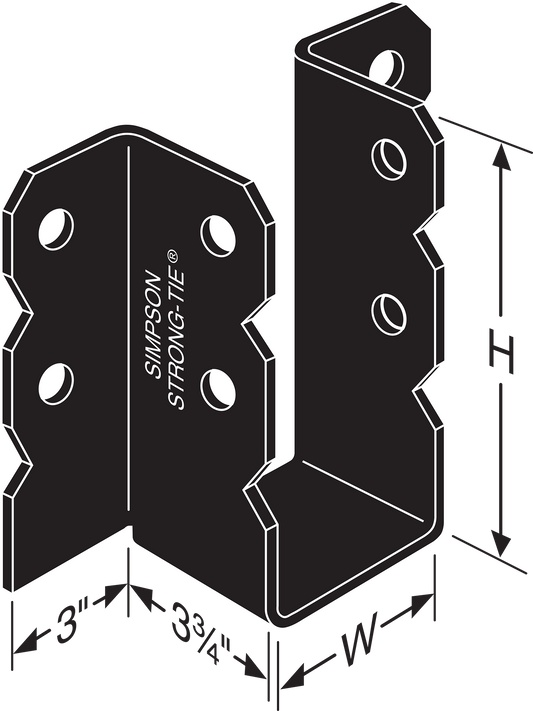 Simpson Strong-Tie OU410 OU® Black Powder-Coated Ornamental Joist Hanger for 4x10