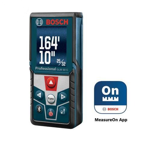 Bosch Bluetooth Laser Measure w/ Color Display and Inclinometer 165 - GLM50C