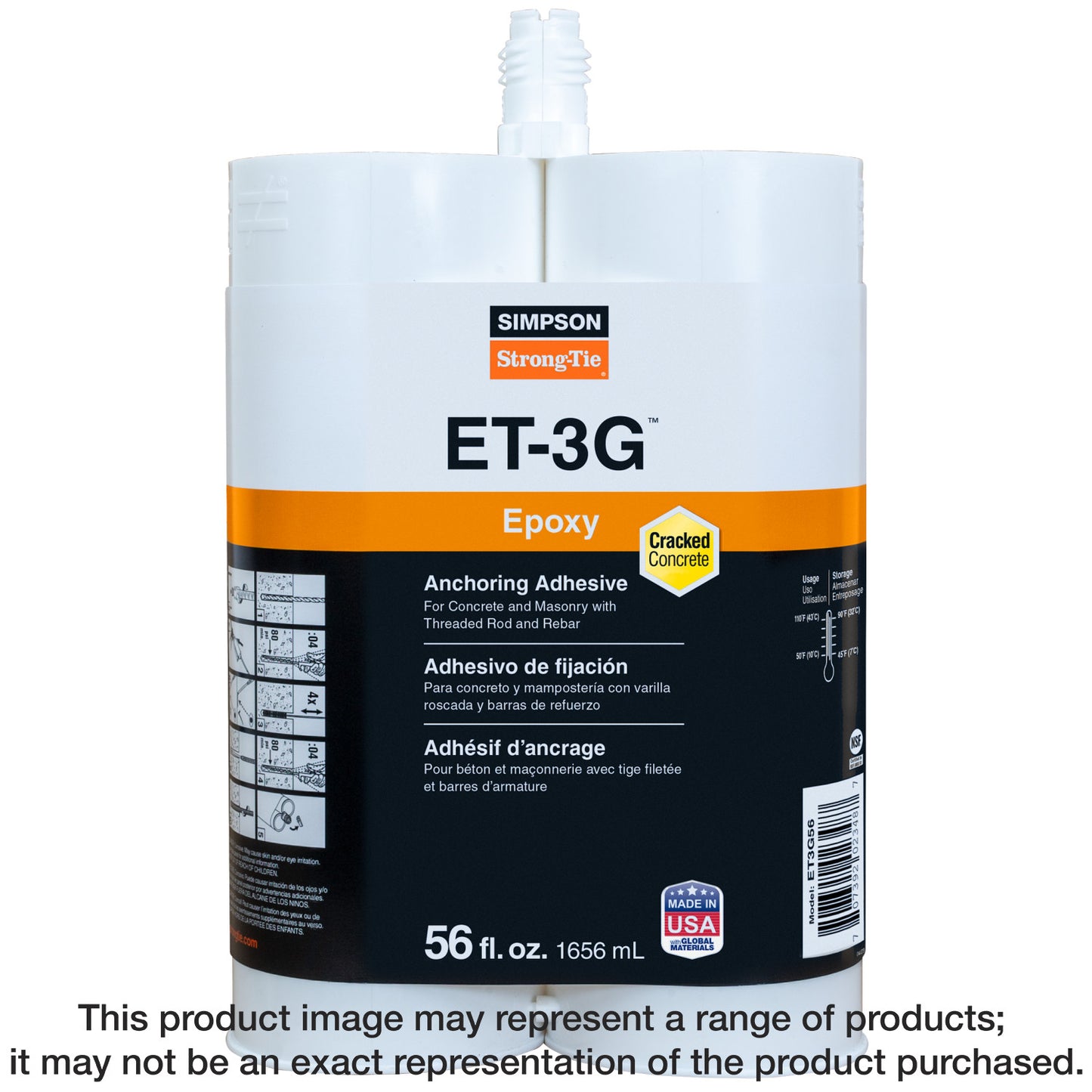 Simpson Strong-Tie ET3G56 ET-3G™ 56 oz. Epoxy Adhesive Cartridge (Pack of 6)