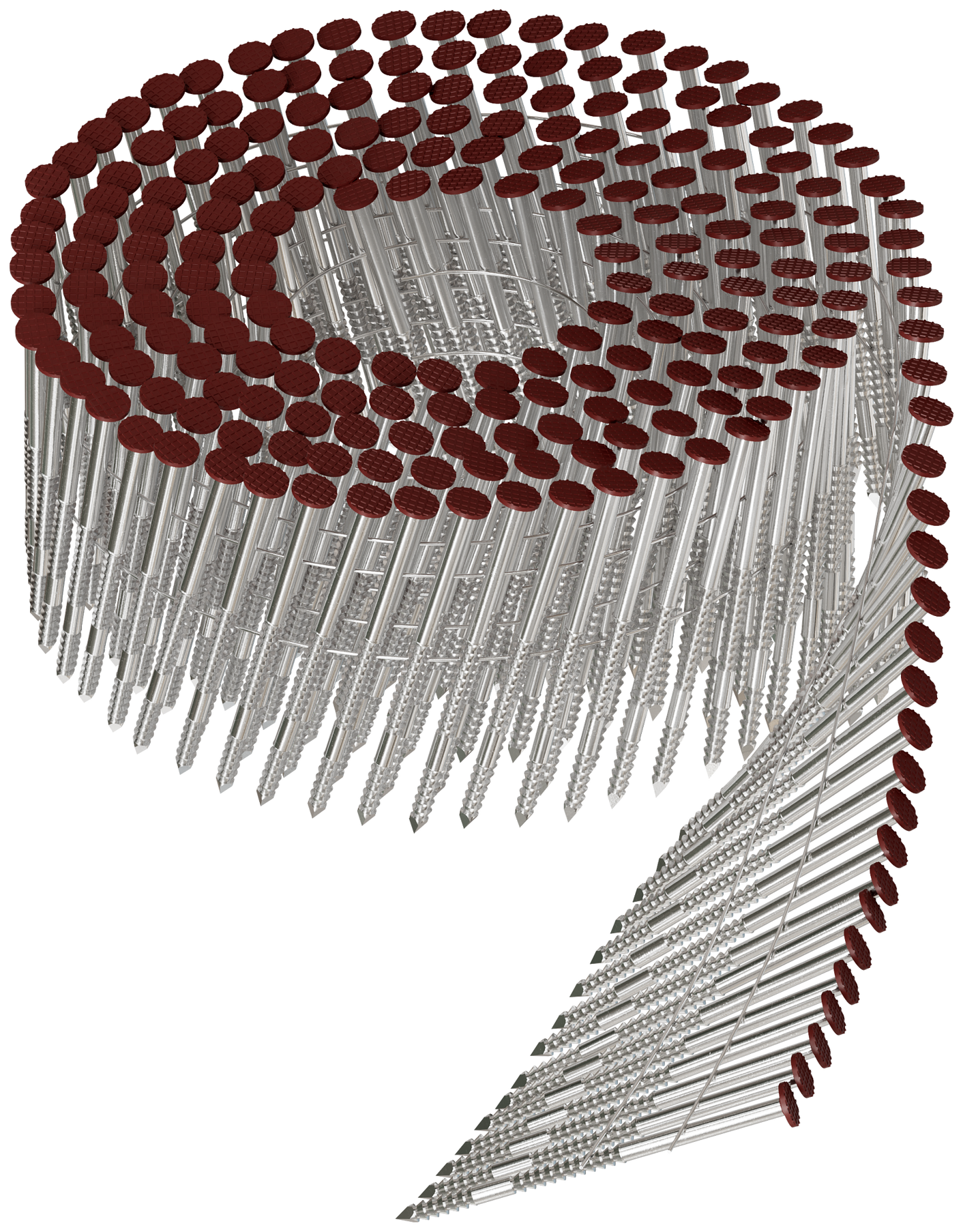 Simpson Strong-Tie S13A200CCR 15° Wire Coil, Painted Full Round Head, Ring-Shank Nail — 2 in. x .092 in. Type 304, Redwood (3600-Qty) (Pack of 90)