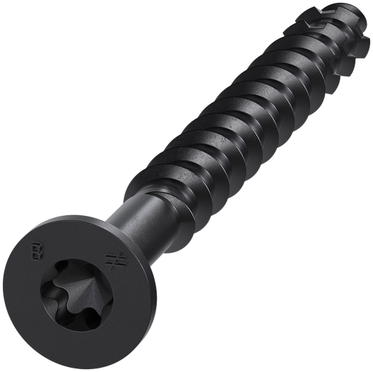 Simpson Strong-Tie TNTBL18214TF Titen Turbo™ — 3/16 in. x 2-1/4 in. 6-Lobe Flat-Head Concrete and Masonry Screw, Black (100-Qty)