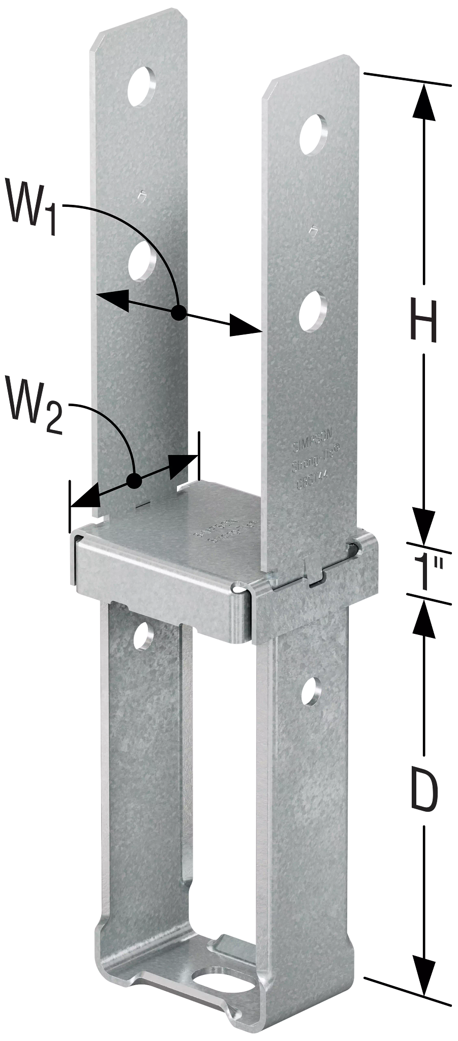 Simpson Strong-Tie CBST44Z CBST™ ZMAX® Standoff Column Base for 4x4