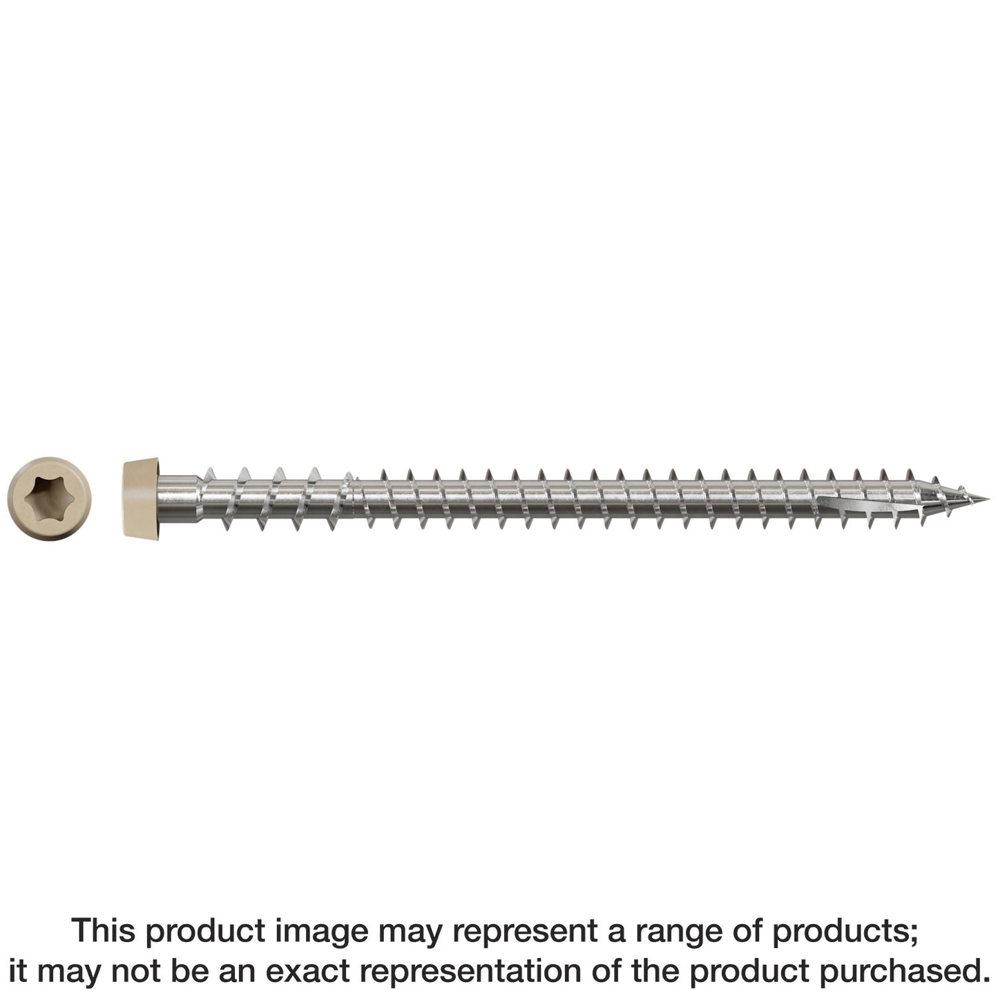 Simpson Strong-Tie DCU234S316TN02 Deck-Drive™ DCU COMPOSITE Screw (Collated) — #10 x 2-3/4 in. Type 316, Tan 02 (1000-Qty) (Pack of 100)