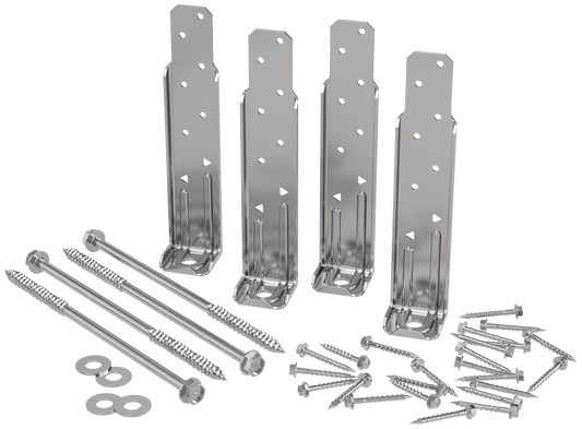 Simpson Strong-Tie DTT1SS-KT DTT1SS™ Stainless-Steel Deck Tension Tie Kit for 2x with Screws (4-Qty) (Pack of 4)