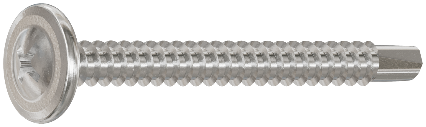 Simpson Strong-Tie F08T162KDB Self-Drilling Wire-Lath Modified Truss-Head Screw — #8 x 1-5/8 in. Type 410 (3000-Qty) (Pack of 64)