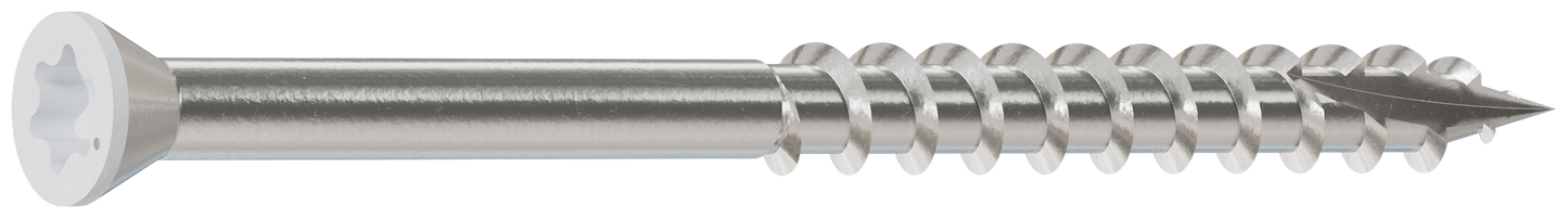 Simpson Strong-Tie T07225FT1WH01 Trim-Head Screw, 6-Lobe Drive — #7 x 2-1/4 in. T-15 Type 316, White 01(1 lb.) (Pack of 1500)