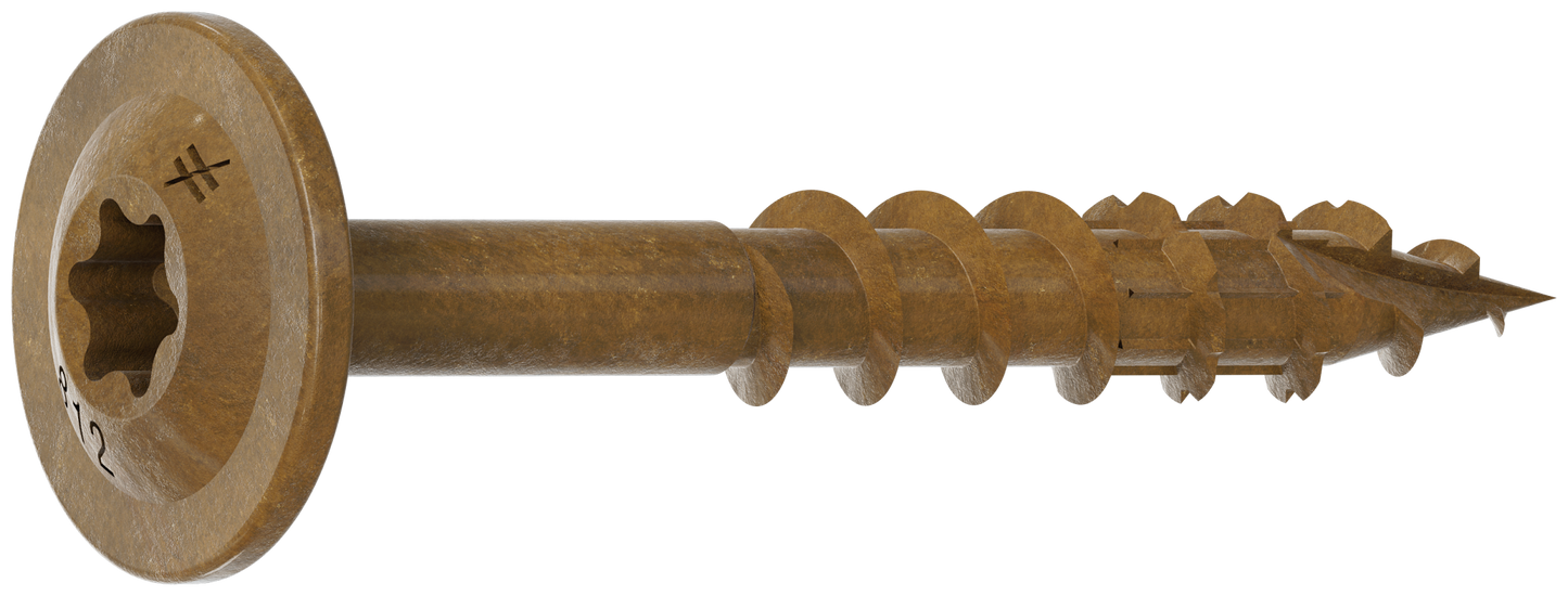 Simpson Strong-Tie CBT08114R300 Wafer-Head Construction Screw — #8 x 1-1/4 in. T20, Quik Guard®, Tan (300-Qty) (Pack of 6)
