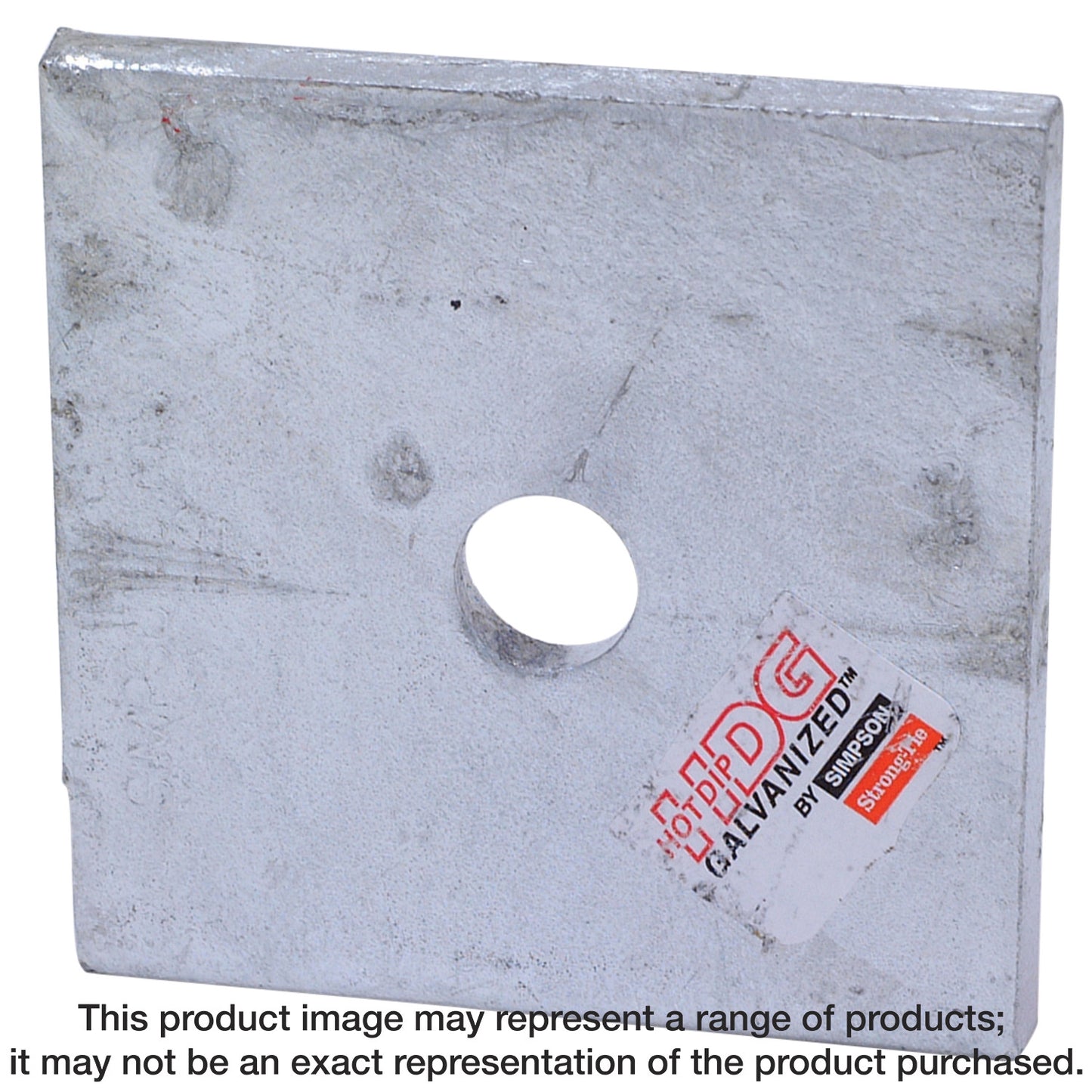 Simpson Strong-Tie BP 1/2-3HDG BP 3 in. x 3 in. Hot-Dip Galvanized Bearing Plate with 1/2 in. Bolt Dia. (Pack of 2000)