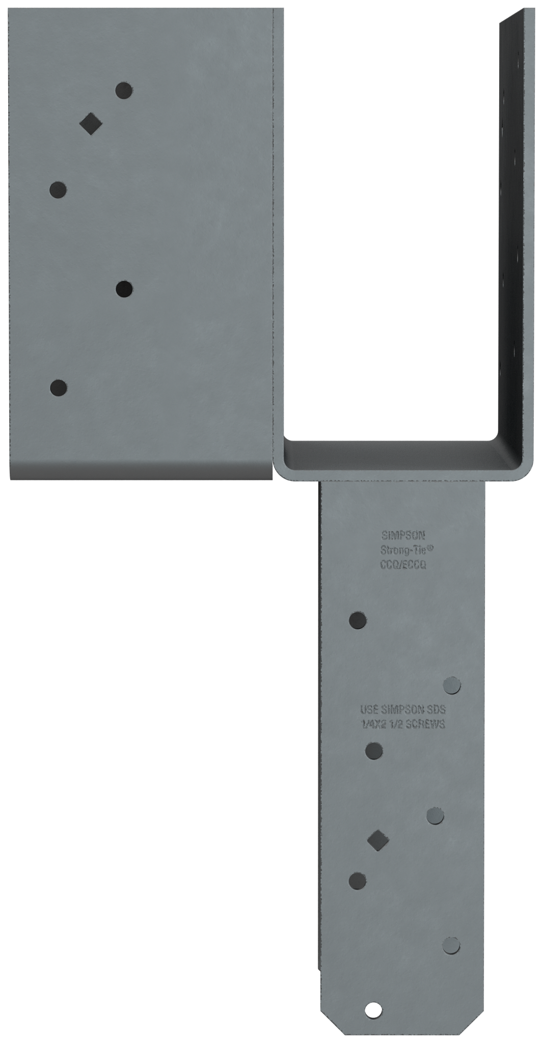 Simpson Strong-Tie ECCLRQ3.25-6SDS ECCLLQ L-Shape End Column Cap for 3-1/4 in. Beams, 6x Post w/ SDS Screws, Skewed Right