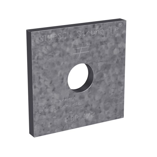 Simpson Strong-Tie LBP 1/2 LBP 2 in. x 2 in. Galvanized Bearing Plate for 1/2-in. Dia. Anchor Bolt (Pack of 50)