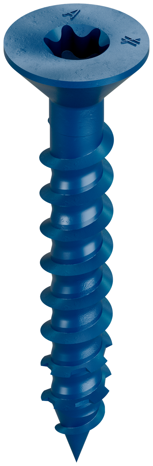 Simpson Strong-Tie TNT25134TFB Titen Turbo™ — 1/4 in. x 1-3/4 in. 6-Lobe Flat-Head Concrete and Masonry Screw, Blue (2500-Qty) (Pack of 48)