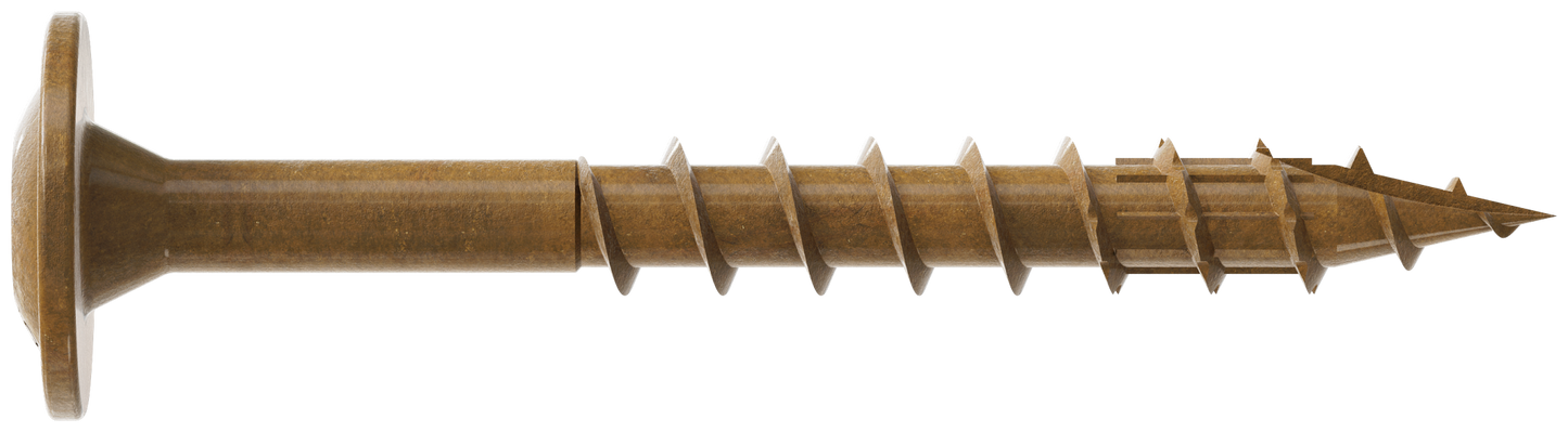 Simpson Strong-Tie CBT08112R100 Wafer-Head Construction Screw — #8 x 1-1/2 in. T20, Quik Guard®, Tan (100-Qty) (Pack of 5)