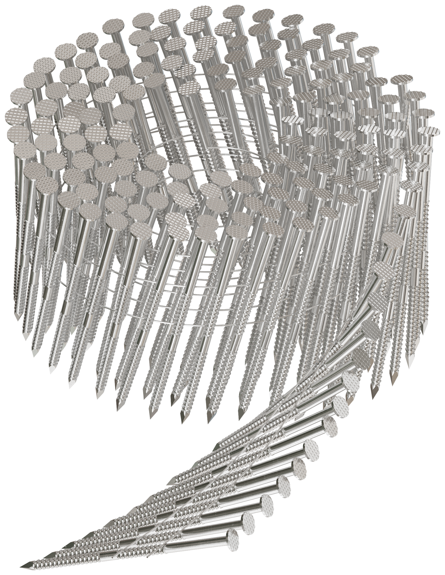 Simpson Strong-Tie S12A250PNB 15° Wire Coil, Full Round Head, Ring-Shank Decking/Framing Nail — 2-1/2 in. x .099 in. Type 304 (3600-Qty) (Pack of 90)
