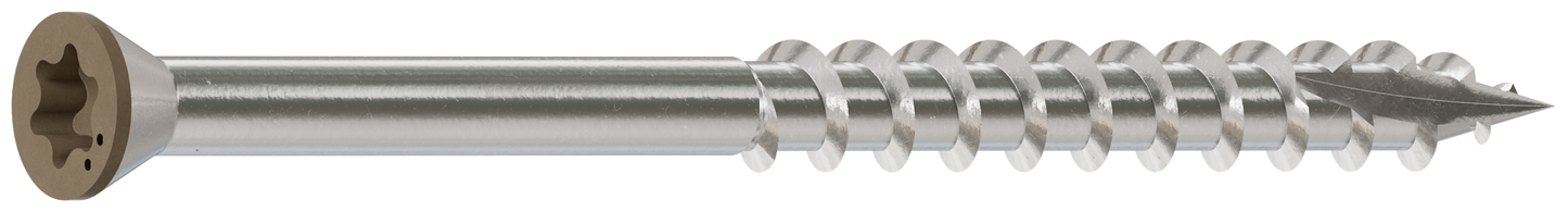 Simpson Strong-Tie S07225FTBBR05 Trim-Head Screw, 6-Lobe Drive — #7 x 2-1/4 in. T15 Type 305, Brown 05 (1750-Qty) (Pack of 150)