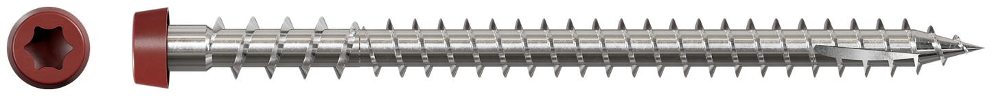 Simpson Strong-Tie DCU234S316RD01 Deck-Drive™ DCU COMPOSITE Screw (Collated) — #10 x 2-3/4 in. Type 316, Red 01 (1000-Qty)