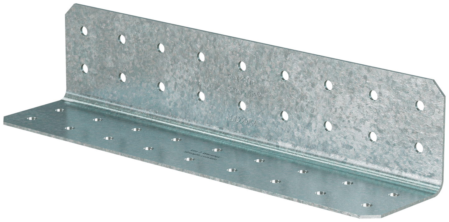 Simpson Strong-Tie RCA229/54-R50 RCA 2 in. x 2 in. x 9 in. 16-Gauge Galvanized Rigid Connector Angle (50-Qty)